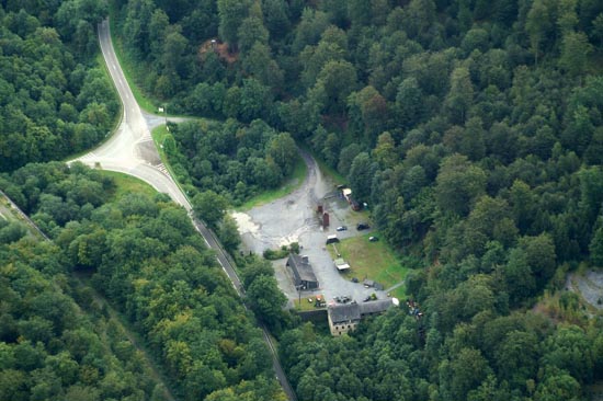 Aerial view of the slate mine